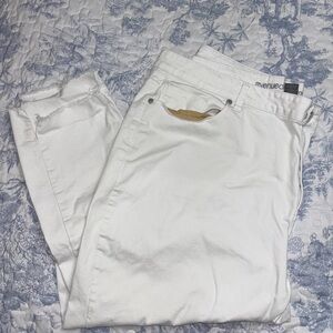 Avenue Women's Crisp White Straight Leg Jeans